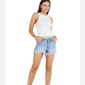 NWT Abrand Shorty Short Denim Shorts Mid-Rise Distressed Baggy  Size 32
